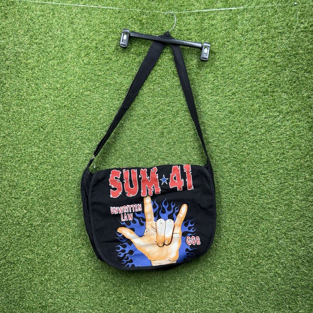 Sum 41 Dickies Bomb Squad Messenger Bag Tote Laptop Bag Black y2k Satchel